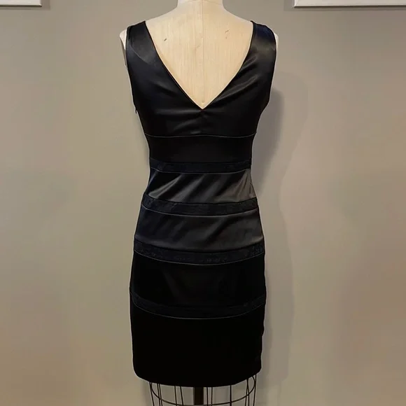 Bisou Bisou Satin and lace striped cocktail dress - Picture 5 of 8